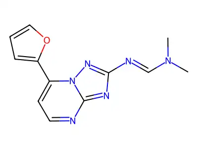 N'-[7-(2-furyl)[1,2,4]triazolo[1,5-a]pyrimidin-2-yl]-N,N-dimethyliminoformamide structure