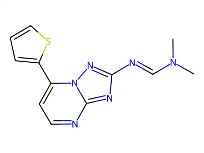 N,N-dimethyl-N'-(7-thiophen-2-yl-[1,2,4]triazolo[1,5-a]pyrimidin-2-yl)methanimidamide structure