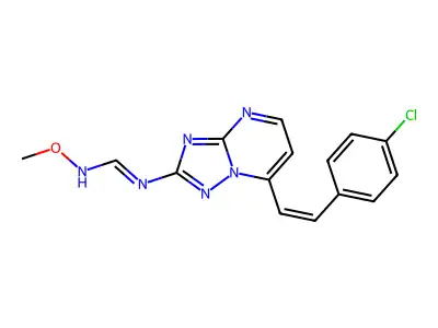 N-[7-(4-chlorostyryl)[1,2,4]triazolo[1,5-a]pyrimidin-2-yl]-N'-methoxyiminoformamide structure