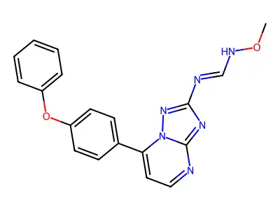 N'-methoxy-N-[7-(4-phenoxyphenyl)[1,2,4]triazolo[1,5-a]pyrimidin-2-yl]iminoformamide structure
