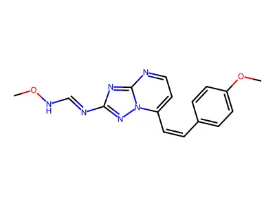 N'-methoxy-N-[7-(4-methoxystyryl)[1,2,4]triazolo[1,5-a]pyrimidin-2-yl]iminoformamide structure
