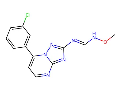 N'-[7-(3-chlorophenyl)-[1,2,4]triazolo[1,5-a]pyrimidin-2-yl]-N-methoxymethanimidamide structure