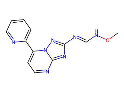 N'-methoxy-N-[7-(2-pyridinyl)[1,2,4]triazolo[1,5-a]pyrimidin-2-yl]iminoformamide structure