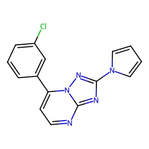 7-(3-chlorophenyl)-2-(1H-pyrrol-1-yl)[1,2,4]triazolo[1,5-a]pyrimidine structure