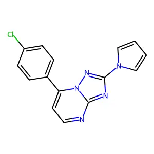 7-(4-chlorophenyl)-2-(1H-pyrrol-1-yl)[1,2,4]triazolo[1,5-a]pyrimidine structure