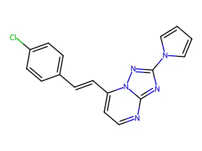 7-[2-(4-Chlorophenyl)ethenyl]-2-pyrrol-1-yl-[1,2,4]triazolo[1,5-a]pyrimidine structure