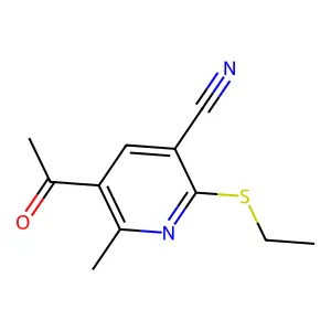 5-Acetyl-2-(ethylsulfanyl)-6-methylpyridine-3-carbonitrile structure