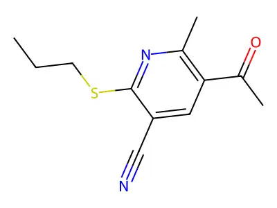 5-Acetyl-6-methyl-2-(propylsulfanyl)nicotinonitrile structure