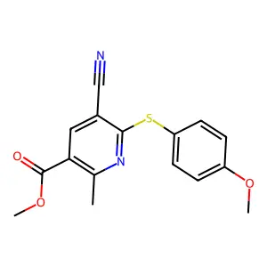 Methyl 5-cyano-6-[(4-methoxyphenyl)sulfanyl]-2-methylnicotinate structure