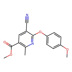Methyl 5-cyano-6-(4-methoxyphenoxy)-2-methylpyridine-3-carboxylate structure