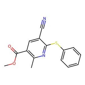 Methyl 5-cyano-2-methyl-6-(phenylsulfanyl)nicotinate structure