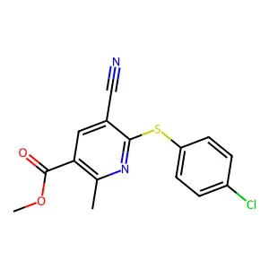 Methyl 6-[(4-chlorophenyl)sulfanyl]-5-cyano-2-methylnicotinate structure