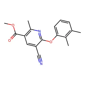 Methyl 5-cyano-6-(2,3-dimethylphenoxy)-2-methylnicotinate structure