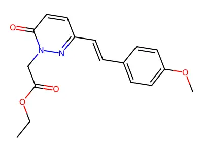 Ethyl 2-[3-[2-(4-methoxyphenyl)ethenyl]-6-oxopyridazin-1-yl]acetate structure
