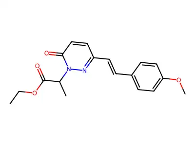 Ethyl 2-[3-[2-(4-methoxyphenyl)ethenyl]-6-oxopyridazin-1-yl]propanoate structure
