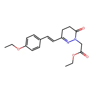 Ethyl 2-[3-[2-(4-ethoxyphenyl)ethenyl]-6-oxo-4,5-dihydropyridazin-1-yl]acetate structure