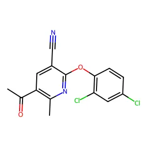 5-Acetyl-2-(2,4-dichlorophenoxy)-6-methylnicotinonitrile structure