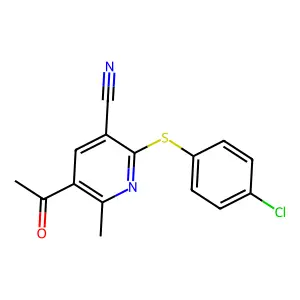 5-Acetyl-2-[(4-chlorophenyl)sulfanyl]-6-methylnicotinonitrile structure