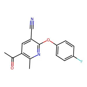 5-Acetyl-2-(4-fluorophenoxy)-6-methylnicotinonitrile structure