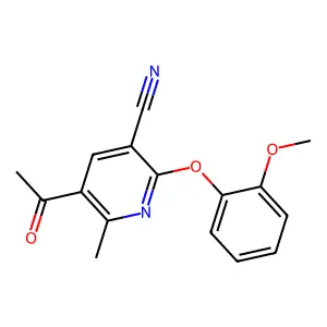 5-Acetyl-2-(2-methoxyphenoxy)-6-methylnicotinonitrile structure