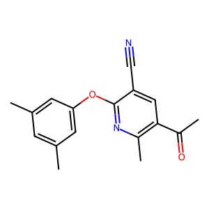 5-Acetyl-2-(3,5-dimethylphenoxy)-6-methylpyridine-3-carbonitrile structure