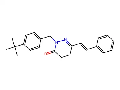 2-[(4-Tert-butylphenyl)methyl]-6-(2-phenylethenyl)-4,5-dihydropyridazin-3-one structure