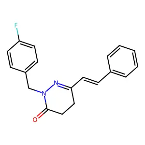 2-[(4-Fluorophenyl)methyl]-6-(2-phenylethenyl)-4,5-dihydropyridazin-3-one structure