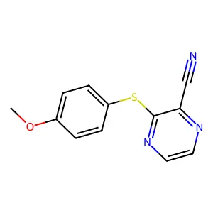3-(4-Methoxyphenyl)sulfanylpyrazine-2-carbonitrile structure