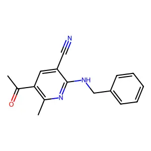 5-Acetyl-2-(benzylamino)-6-methylnicotinonitrile structure
