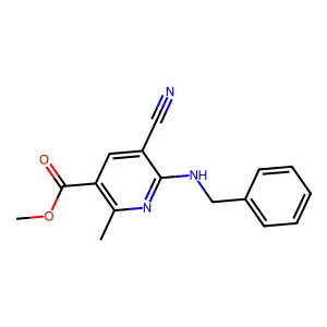 Methyl 6-(benzylamino)-5-cyano-2-methylnicotinate structure