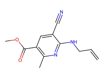 Methyl 6-(allylamino)-5-cyano-2-methylnicotinate structure
