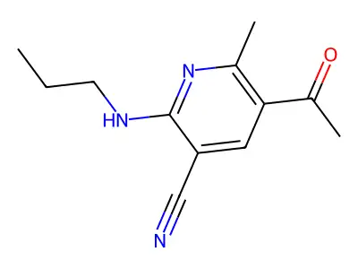 5-Acetyl-6-methyl-2-(propylamino)nicotinonitrile structure