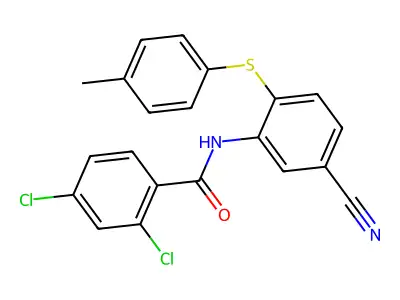 2,4-dichloro-N-{5-cyano-2-[(4-methylphenyl)sulfanyl]phenyl}benzenecarboxamide structure