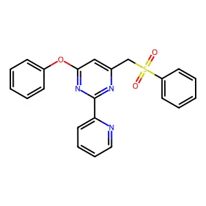 [6-Phenoxy-2-(2-pyridinyl)-4-pyrimidinyl]methyl phenyl sulfone structure
