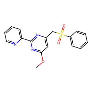 [6-Methoxy-2-(2-pyridinyl)-4-pyrimidinyl]methyl phenyl sulfone structure