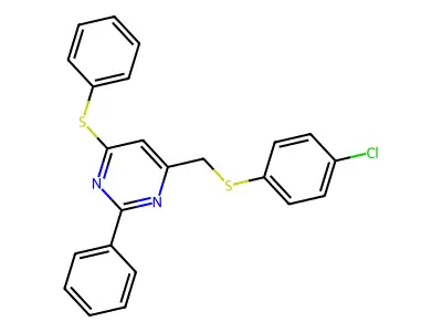 4-[(4-Chlorophenyl)sulfanylmethyl]-2-phenyl-6-phenylsulfanylpyrimidine structure
