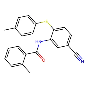 N-{5-cyano-2-[(4-methylphenyl)sulfanyl]phenyl}-2-methylbenzenecarboxamide structure