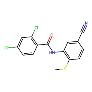 2,4-dichloro-N-[5-cyano-2-(methylsulfanyl)phenyl]benzenecarboxamide structure