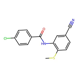 4-chloro-N-[5-cyano-2-(methylsulfanyl)phenyl]benzenecarboxamide structure