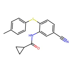 N-{5-cyano-2-[(4-methylphenyl)sulfanyl]phenyl}cyclopropanecarboxamide structure