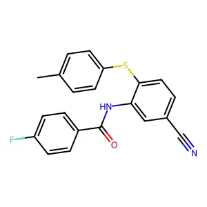 N-{5-cyano-2-[(4-methylphenyl)sulfanyl]phenyl}-4-fluorobenzenecarboxamide structure