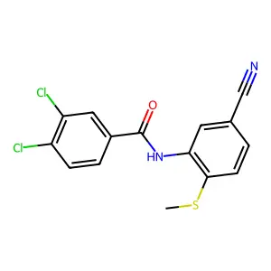 3,4-Dichloro-N-(5-cyano-2-(methylsulfanyl)phenyl)benzenecarboxamide structure