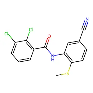 2,3-Dichloro-N-(5-cyano-2-(methylsulfanyl)phenyl)benzenecarboxamide structure