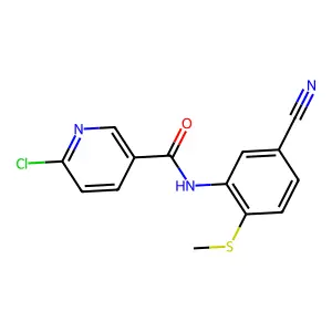 6-chloro-N-[5-cyano-2-(methylsulfanyl)phenyl]nicotinamide structure