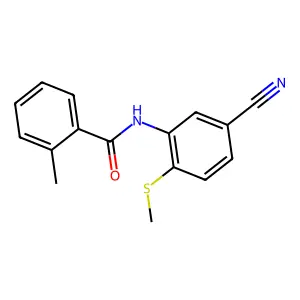 N-[5-cyano-2-(methylsulfanyl)phenyl]-2-methylbenzenecarboxamide structure