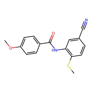 N-(5-Cyano-2-(methylsulfanyl)phenyl)-4-methoxybenzenecarboxamide structure