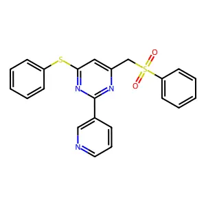 4-(Phenylsulfanyl)-6-[(phenylsulfonyl)methyl]-2-(3-pyridinyl)pyrimidine structure