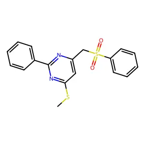 4-(Methylsulfanyl)-2-phenyl-6-[(phenylsulfonyl)methyl]pyrimidine structure