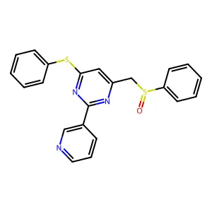 4-(Phenylsulfanyl)-6-[(phenylsulfinyl)methyl]-2-(3-pyridinyl)pyrimidine structure