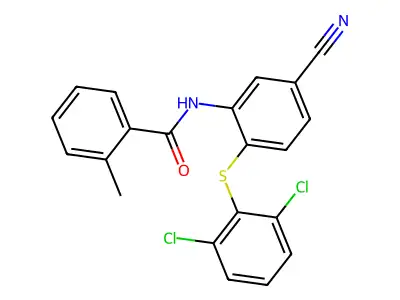 N-{5-cyano-2-[(2,6-dichlorophenyl)sulfanyl]phenyl}-2-methylbenzenecarboxamide structure